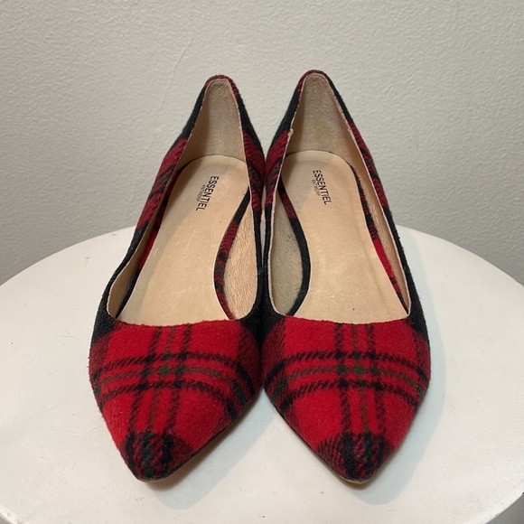 ESSENTIEL ANTWERP Raberi Tartan Kitten Heels Wool Plaid - Picture 13 of 14